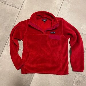 Patagonia Women's Bright Red Snap-Neck Fleece Pullover